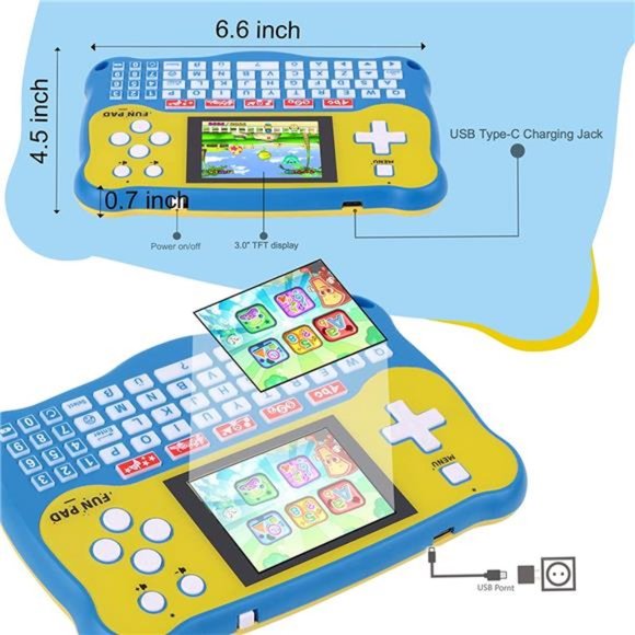 Kids Tablet/Baby Learning Pad with 102 Activities, ABC Alphabet Handheld Game - Picture 3 of 6